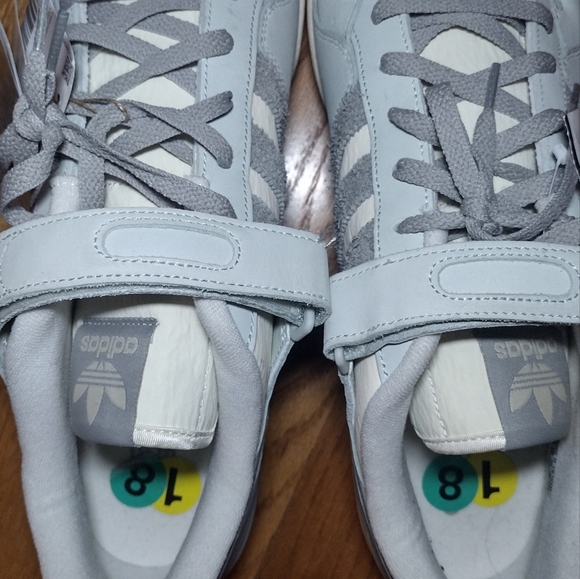 New Adidas Men sz 18 Forum 84 Low Linen Green Grey Off White FZ6298 Sneaker - Picture 11 of 12